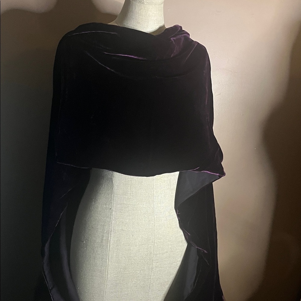 😄Scarf Wrap Rich Purple Silk Rayon Blend Danier (7)